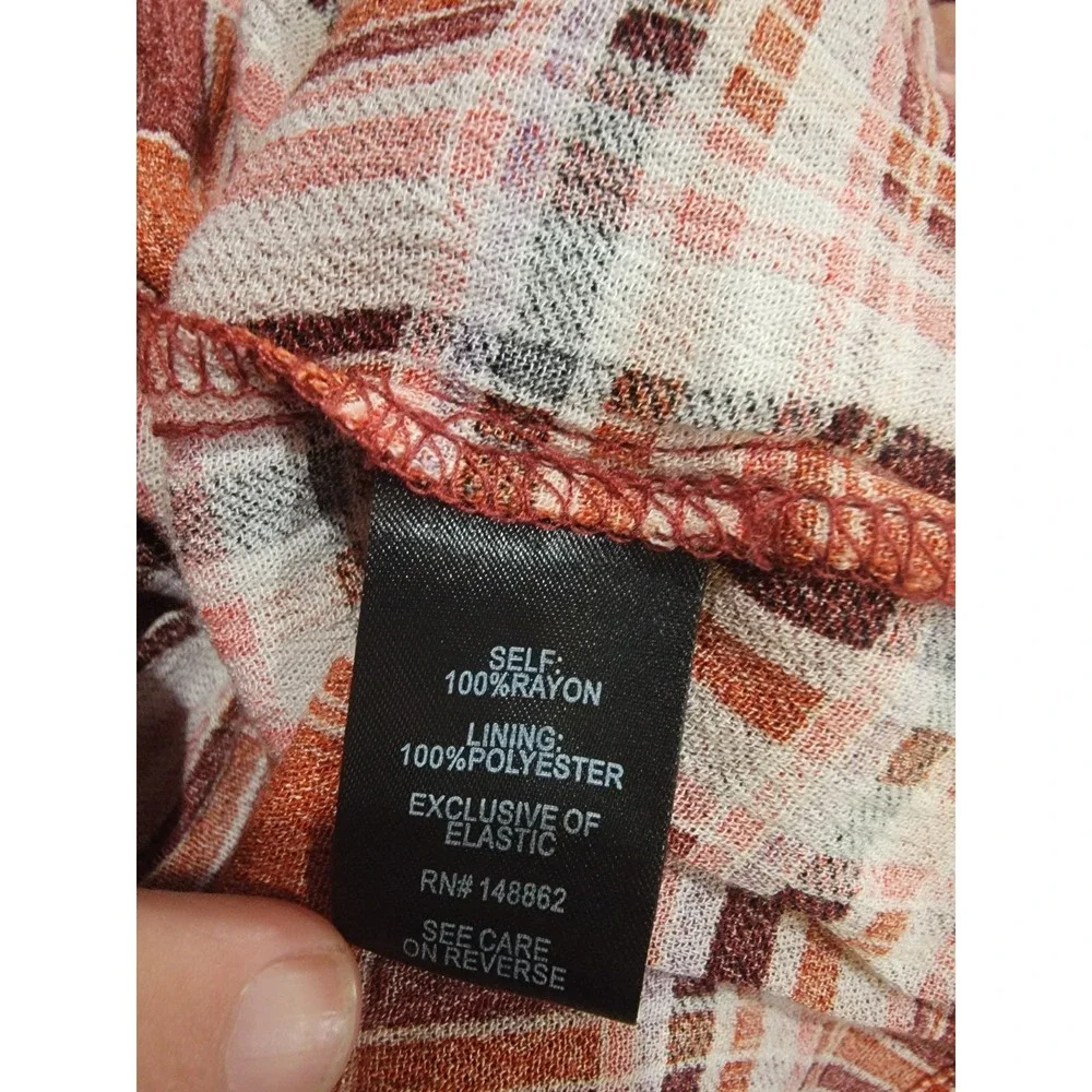 Torrid 00 Large Rust Plaid‎ Cold Shoulder Smocked Blouse Button Detail Rayon Top